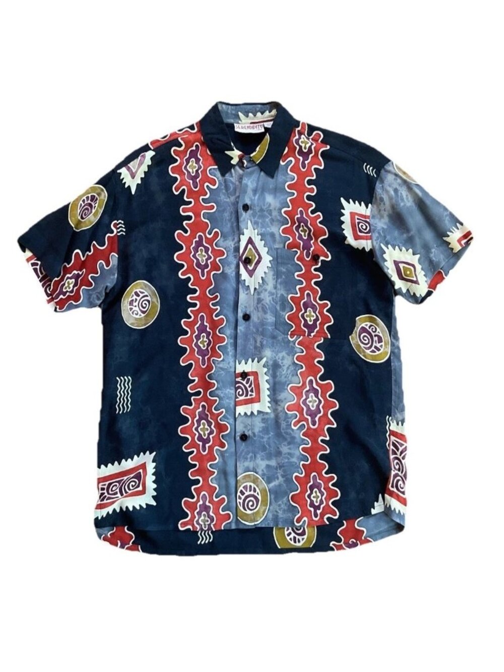Serendipity Maui Men’s Button Down Shirt Short Sleeve Colorful Wearable Art